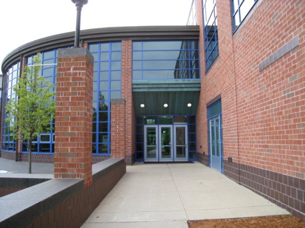 10:11am - The entrance to the UML Campus Recreation Center (CRC).