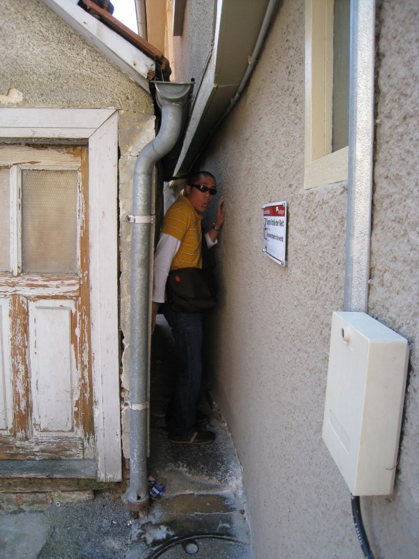 Yes, this is a real street, with addresses and everything.  Told you it was narrow, even for skinny guys like me.