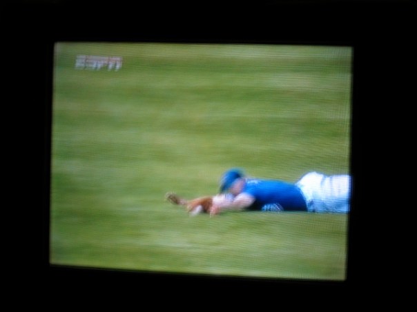 10:40 p.m. - The Cubs' Reed Johnson makes a great catch in left field--while stumbling--to keep the Cards' lead to 2 (although replays showed he may have trapped the ball.)  The effort was all for naught, however, as the Cubs went on to lose 4-2.
